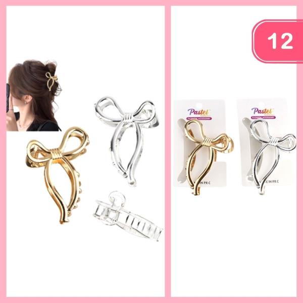 BOW HAIR CLAW CLIP (12 UNITS)
