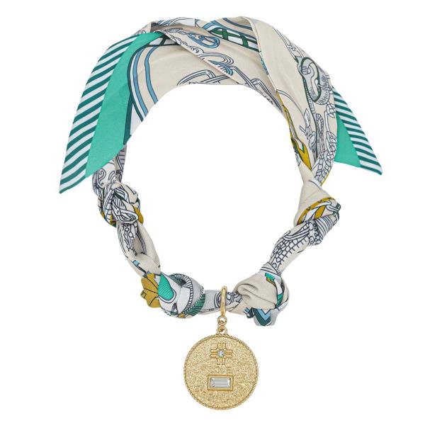 ETHNIC MOOD SCARF NECKLACE WITH COIN CHARM