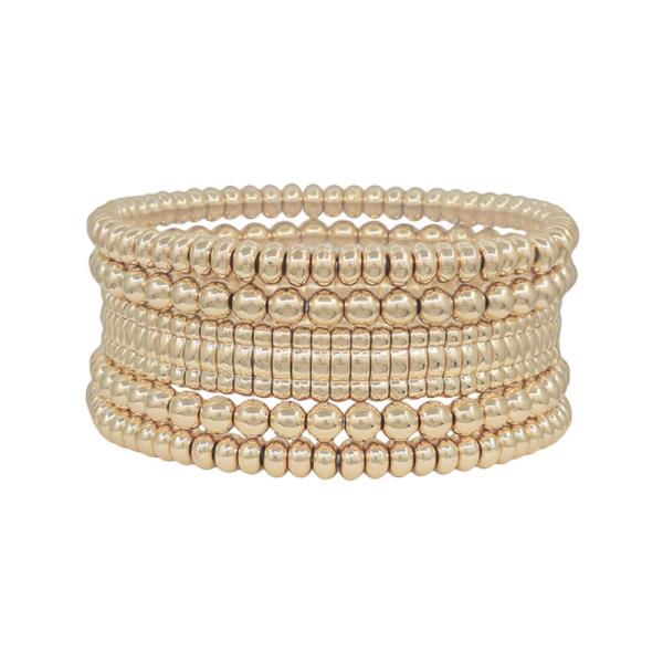 FLAT BALL BEAD CCB STRETCH BRACELET