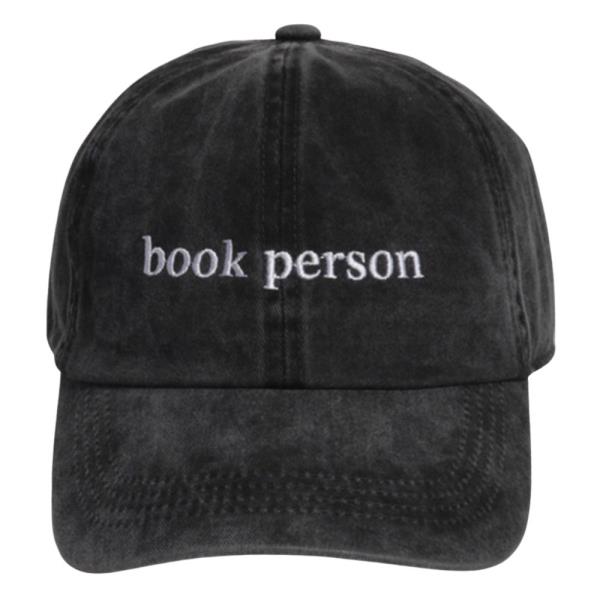 BOOK PERSON EMB WASHED BASEBALL CAP
