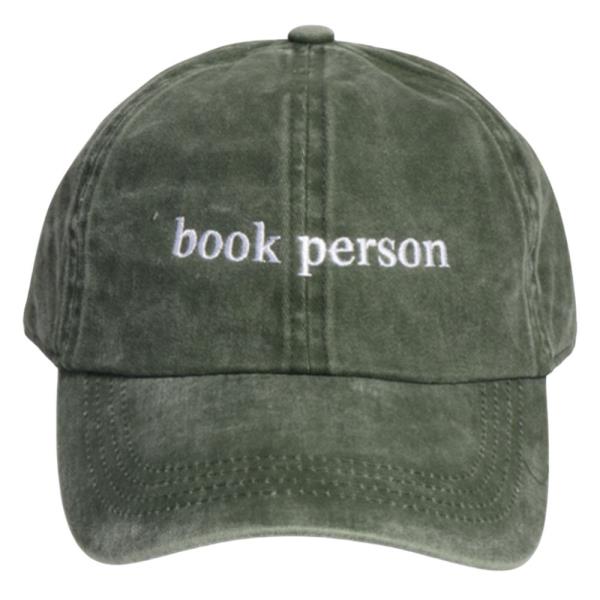 BOOK PERSON EMB WASHED BASEBALL CAP