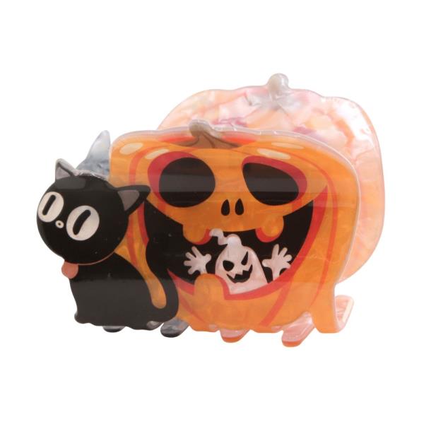 ACETATE PUMPKIN CAT CLAW HAIR CLIP