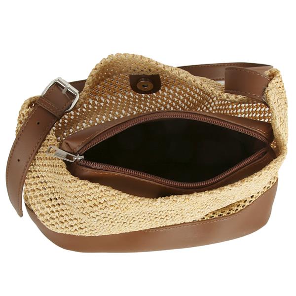 2IN1 VENTED NET DESIGN SHOULDER TOTE BAG W POUCH