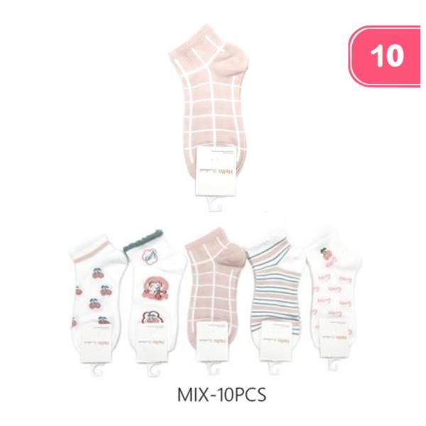 CHERRY MIXED ANKLE SOCKS (10 UNITS)