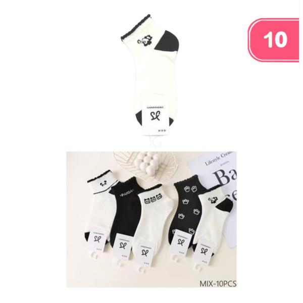 CUTE PANDA ANKLE SOCKS (10 UNITS)