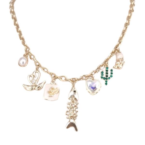FISH ASSORTED CHARM METAL NECKLACE