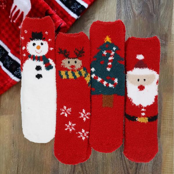 CHRISTMAS FUZZY SOCKS SET 12 PAIRS