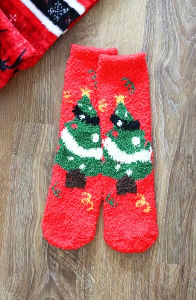 CHRISTMAS FUZZY SOCKS SET 12 PAIRS