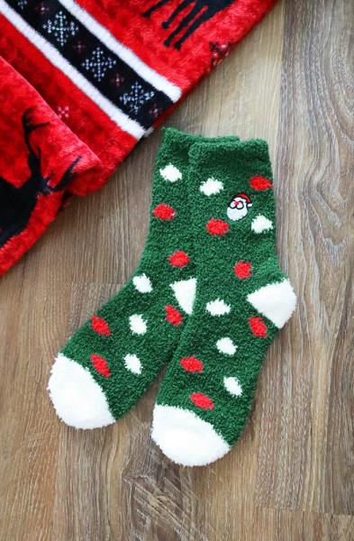 CHRISTMAS FUZZY SOCKS SET 12 PAIRS