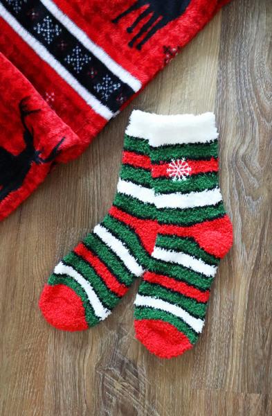CHRISTMAS FUZZY SOCKS SET 12 PAIRS