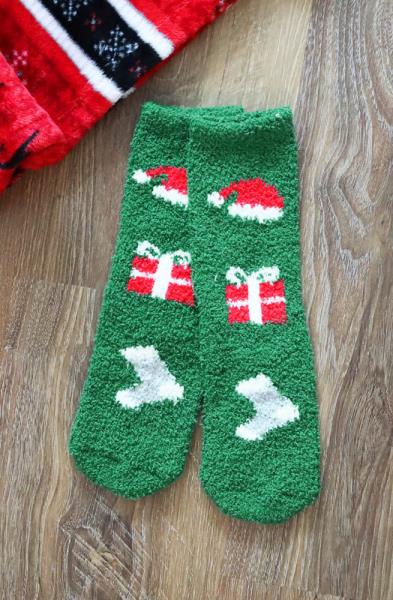 CHRISTMAS FUZZY SOCKS SET 12 PAIRS