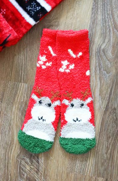 CHRISTMAS FUZZY SOCKS SET 12 PAIRS