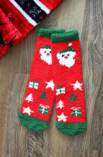 CHRISTMAS FUZZY SOCKS SET 12 PAIRS