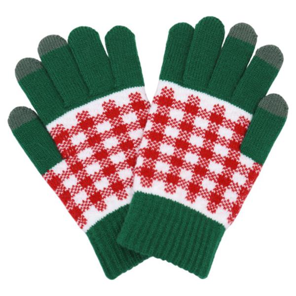 PLAID PATTERN SMART GLOVES