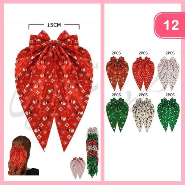 CHRISTMAS HAIR BOW  (12 UNITS)