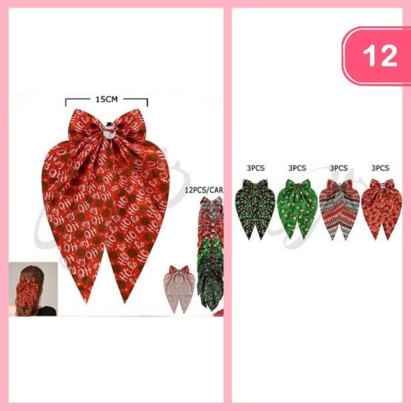 CHRISTMAS HAIR BOW  (12 UNITS)