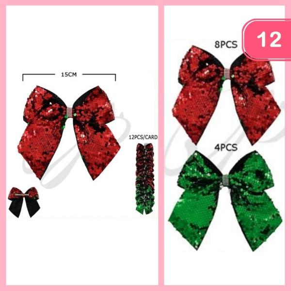 SEQUINS HAIR BOW  (12 UNITS)
