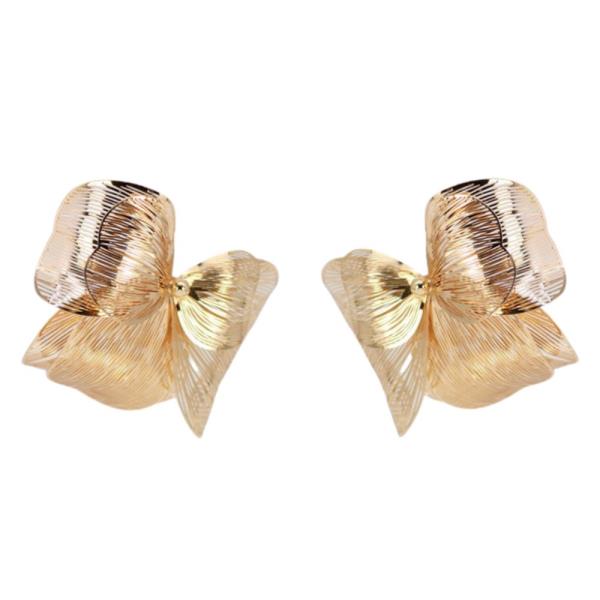 RIBBON BOW METAL EARRING