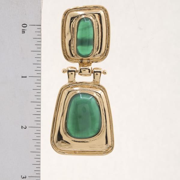 STONE METAL DANGLE EARRING