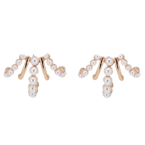 PEARL BEAD METAL EARRING