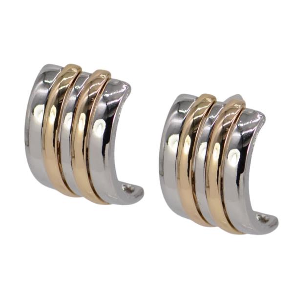 TWO TONE CURVE METAL EARRING