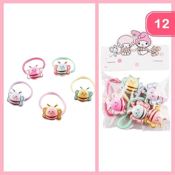 CUTE BEE HAIR TIES (12 UNITS)