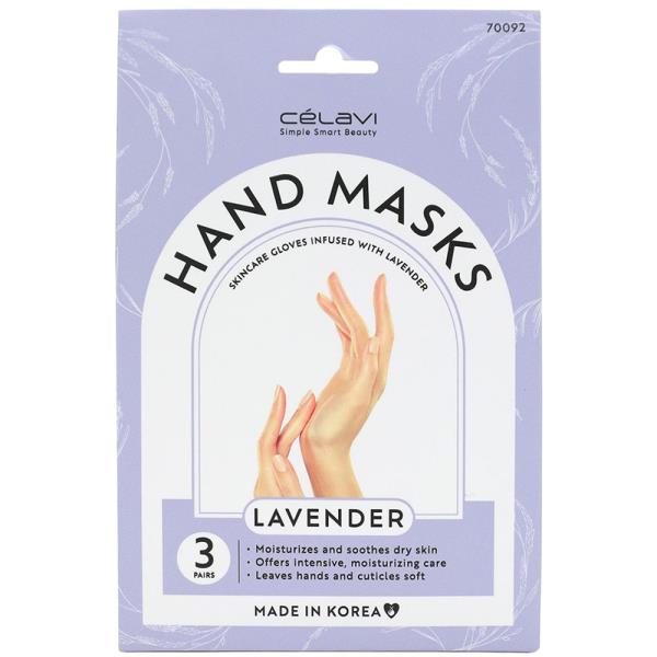 CELAVI HAND MASK LAVENDER 3 PAIRS