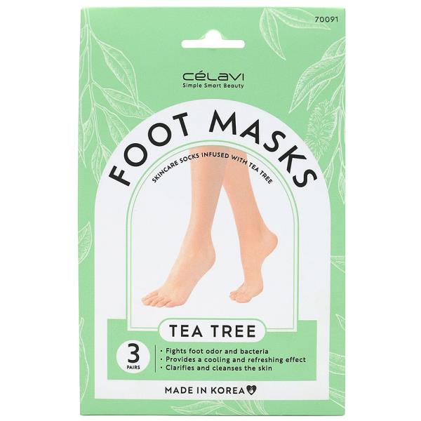 CELAVI FOOT MASK TEA TREE 3 PAIRS