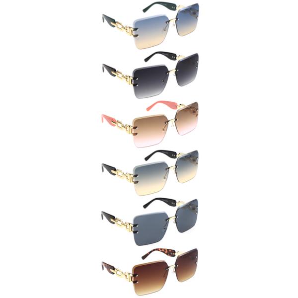 CHAIN SQUARE DESIGN SUNGLASSES 1DZ