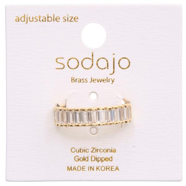 SODAJO CZ GOLD DIPPED ADJUSTABLE RING