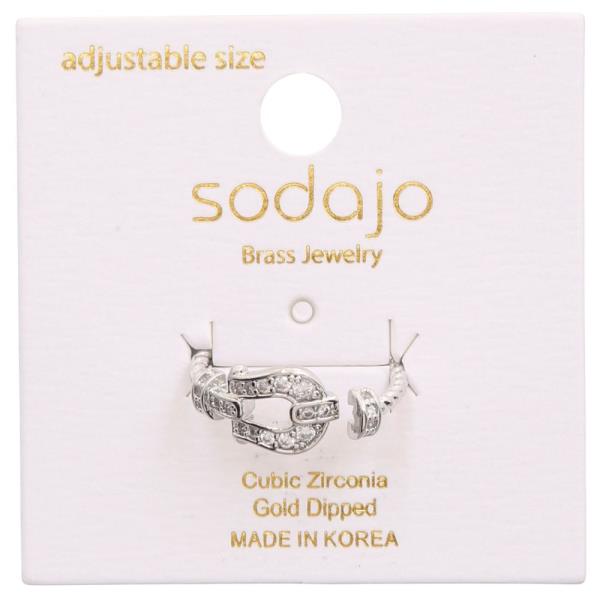 SODAJO HORSESHOE CZ GOLD DIPPED ADJUSTABLE RING