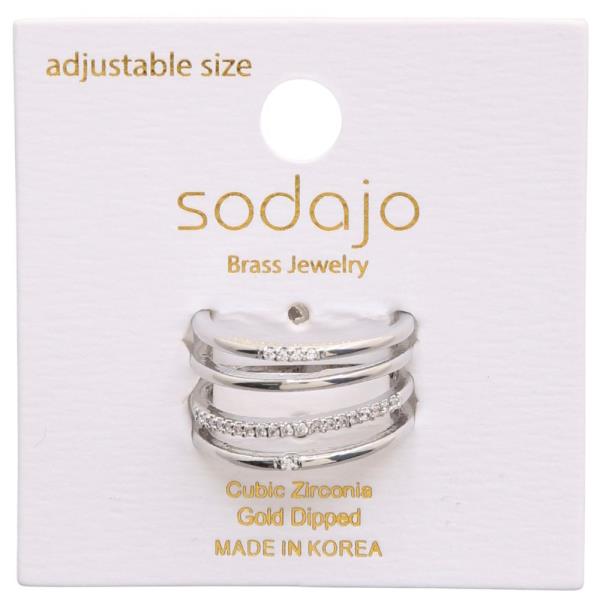 SODAJO CZ GOLD DIPPED ADJUSTABLE RING