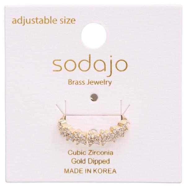 SODAJO CZ GOLD DIPPED ADJUSTABLE RING