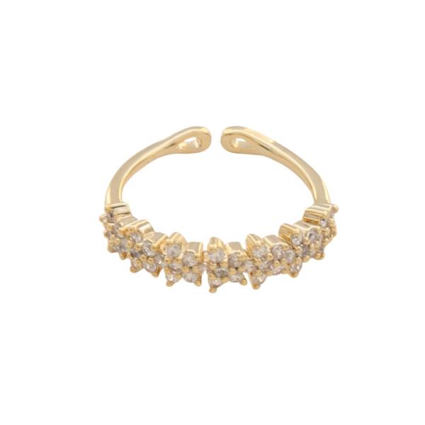 SODAJO CZ GOLD DIPPED ADJUSTABLE RING
