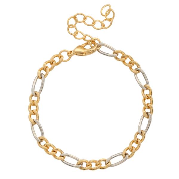 SODAJO TWO TONE CHAIN LINK GOLD DIPPED BRACELET