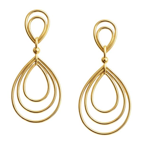 DOUBLE TEARDROP METAL DANGLE EARRING