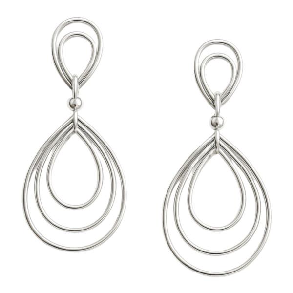 DOUBLE TEARDROP METAL DANGLE EARRING