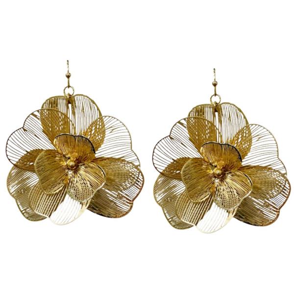 FLOWER THIN METAL EARRING