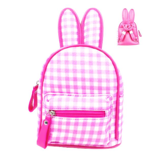 CHECKERED BUNNY EAR BACKPACK