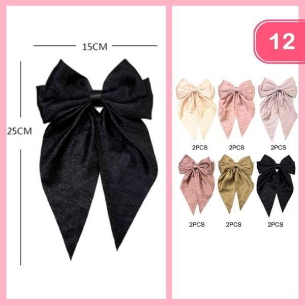 SILK LONG TAIL HAIR BOW (12 UNITS)