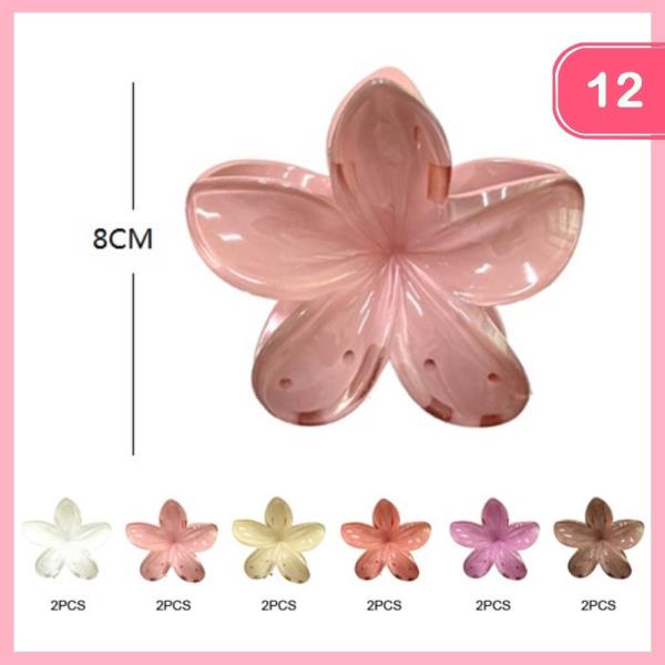 FLOWER HAIR CLAW CLIP (12 UNITS)