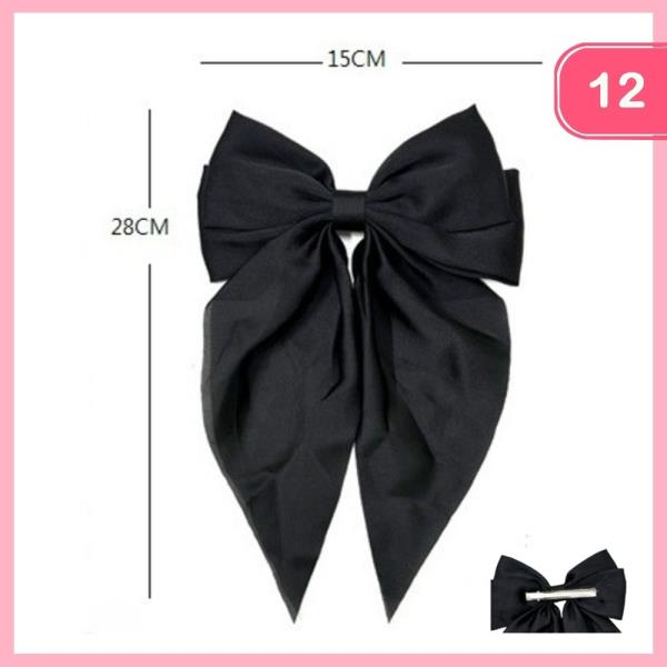 SILK LONG TAIL HAIR BOW (12 UNITS)
