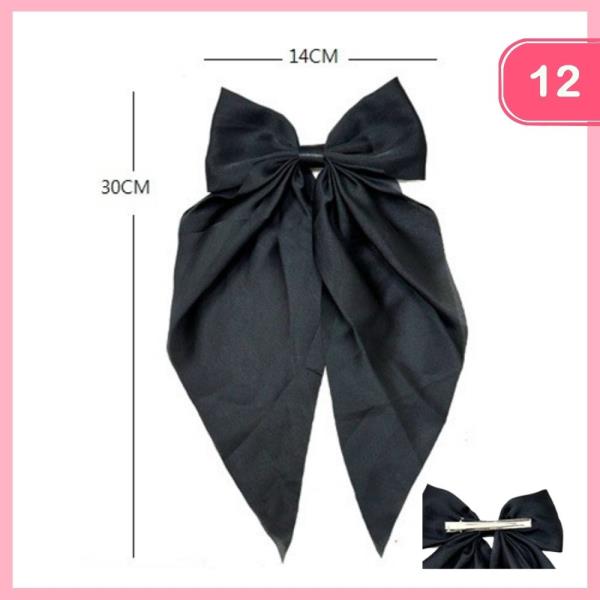 SILK LONG TAIL HAIR BOW (12 UNITS)