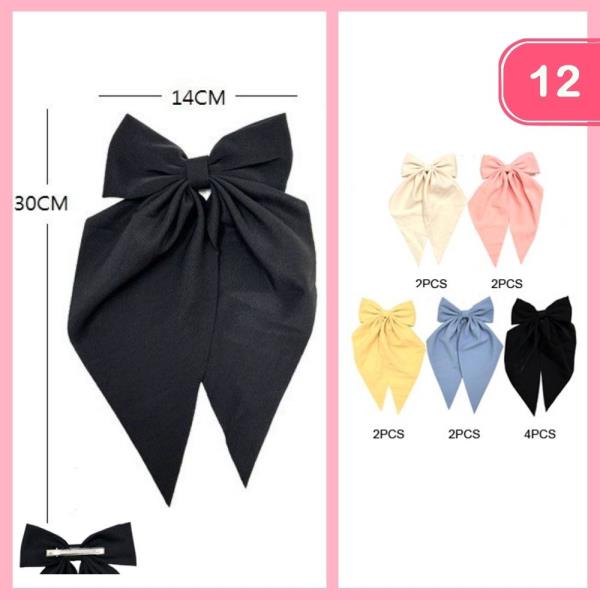 LONG TAIL HAIR BOW (12 UNITS)