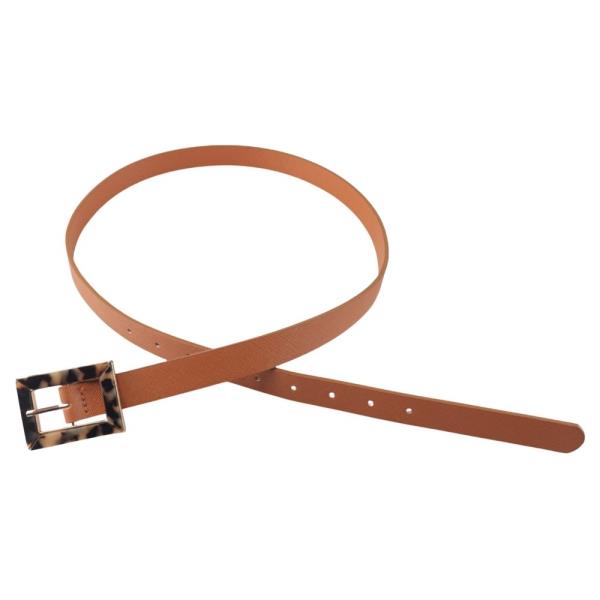 TORTOISE SQUARE BUCKLE SKINNY BELT 3 PC SET