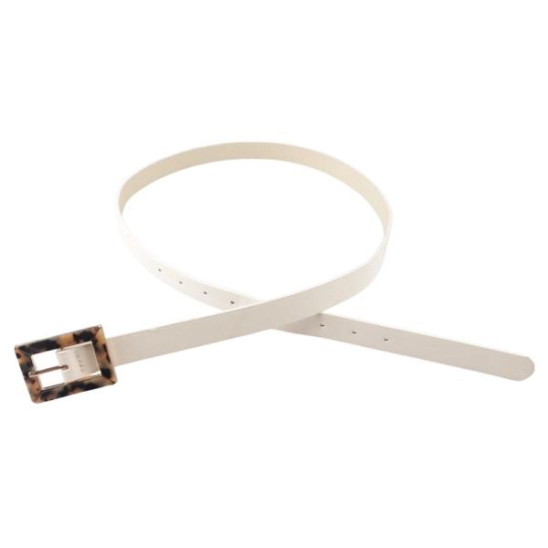 TORTOISE SQUARE BUCKLE SKINNY BELT 3 PC SET