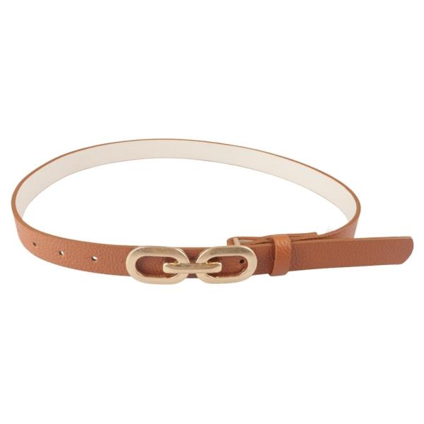 LINK DESIGN BUCKLE SKINNY BELT