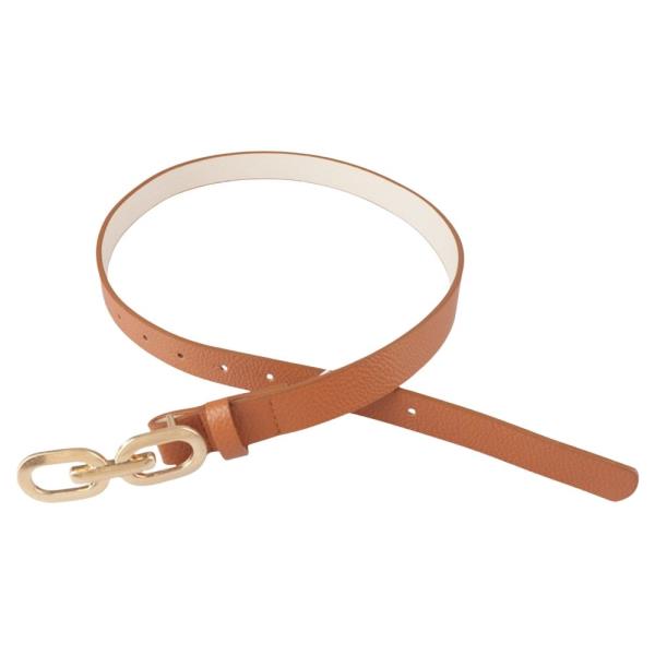 LINK DESIGN BUCKLE SKINNY BELT