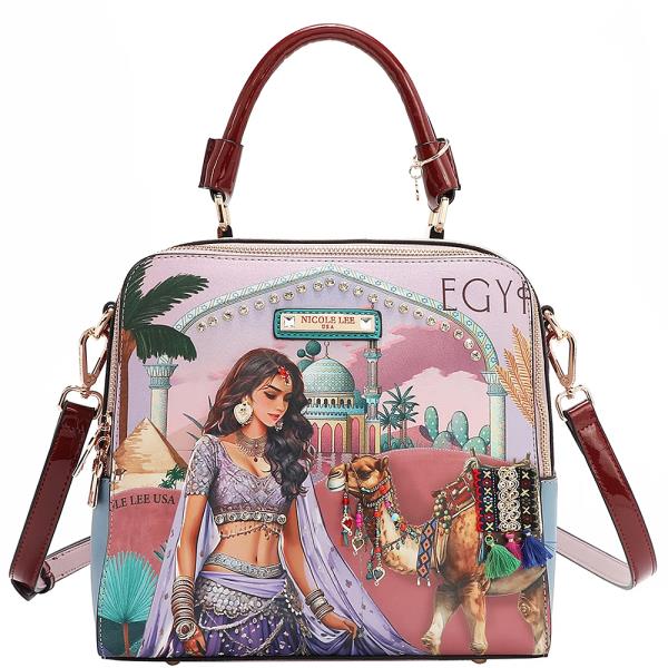 NICOLE LEE QUEEN CLEOPATRA HANDLE SATCHEL BAG