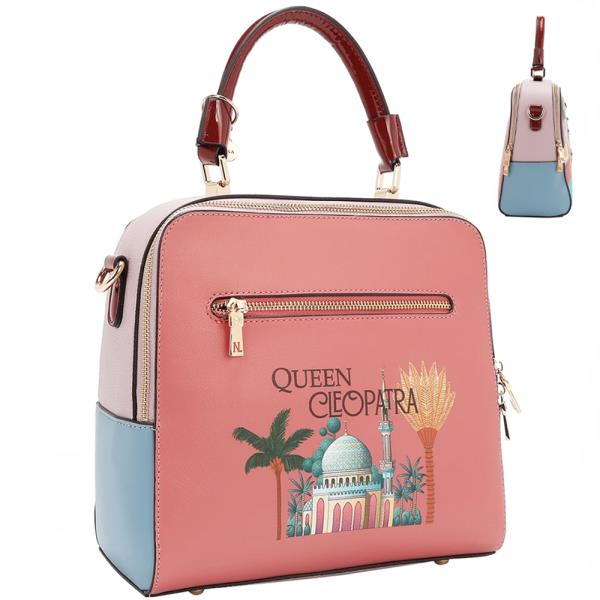 NICOLE LEE QUEEN CLEOPATRA HANDLE SATCHEL BAG